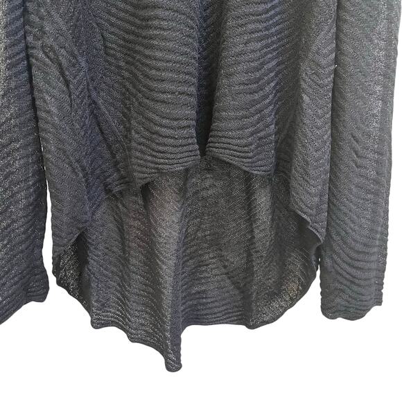 Eileen Fisher Black Hemp Sheer Knit High Low Pullover Sweater Top Size M - Picture 5 of 10